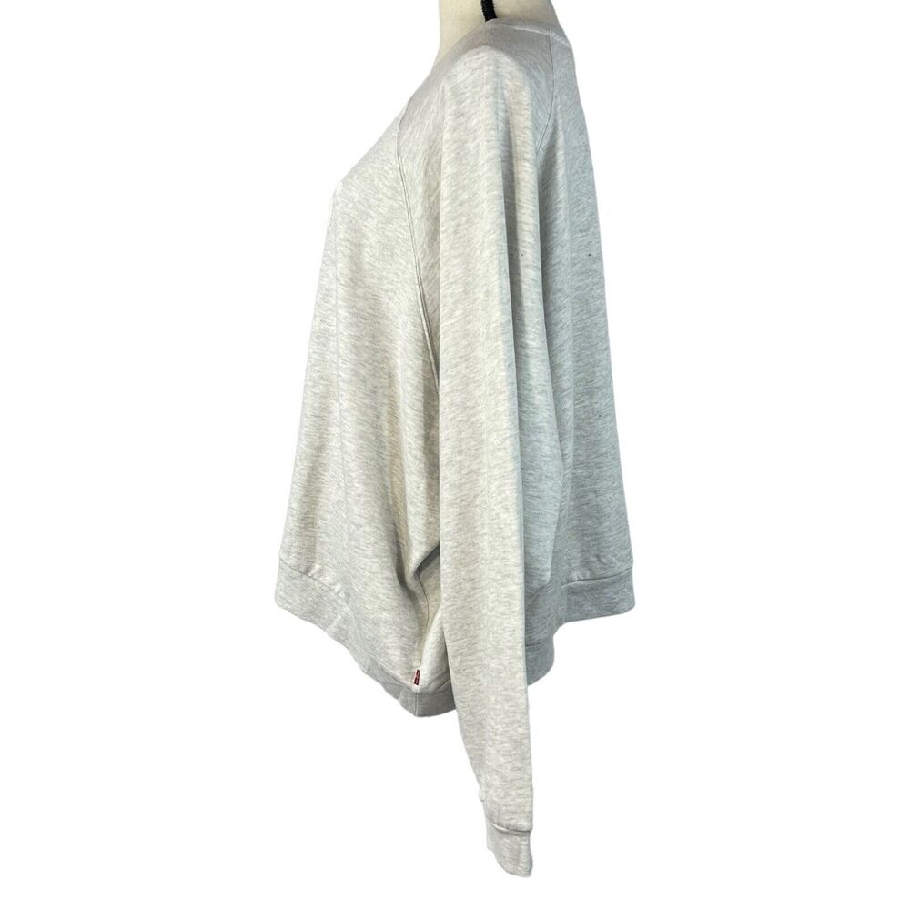 Levi's 3X-Large Sweatshirt Stretch Long Sleeve Grey w/ White Logo Womens New - Picture 4 of 10